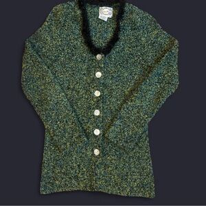 Women's Green Button-Up Sweater
